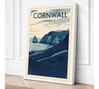 Postcard from Cornwall Canvas Wall Art Print 24x16 Inch (61 x 41 cm)