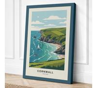 Postcard from Cornwall Canvas Wall Art Print 24x16 Inch (61 x 41 cm)