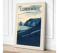 Postcard from Cornwall Canvas Wall Art Print 36x24 Inch (91 x 61 cm)
