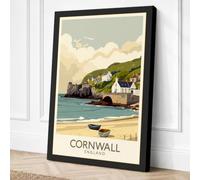 Postcard from Cornwall Canvas Wall Art Print 36x24 Inch (91 x 61 cm)