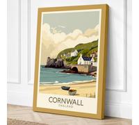 Postcard from Cornwall Canvas Wall Art Print 36x24 Inch (91 x 61 cm)