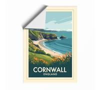 Postcard from Cornwall Vintage Unframed Wall Art Print A2 (59.4×42cm), Wall Decor for Living Room, Bedroom, Office & Home, Art Gift