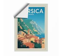 Postcard from Corsica Vintage Unframed Wall Art Print A1 (84.1×59.4cm), Wall Decor for Living Room, Bedroom, Office & Home, Art Gift