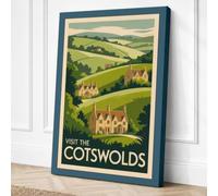 Postcard from Cotswolds Canvas Wall Art Print 30x20 Inch (76 x 51 cm)