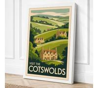 Postcard from Cotswolds Canvas Wall Art Print 30x20 Inch (76 x 51 cm)