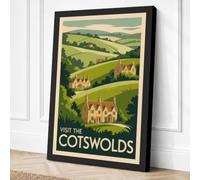 Postcard from Cotswolds Canvas Wall Art Print 30x20 Inch (76 x 51 cm)