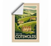 Postcard from Cotswolds Vintage Unframed Wall Art Print A3 (42×29.7cm), Wall Decor for Living Room, Bedroom, Office & Home, Art Gift