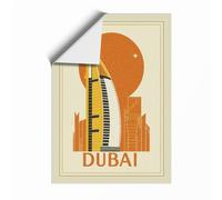Postcard from Dubai Art Deco Unframed Wall Art Print A4 (29.7×21cm), Wall Decor for Living Room, Bedroom, Office & Home, Art Gift