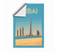 Postcard from Dubai Retro Unframed Wall Art Print A4 (29.7×21cm), Wall Decor for Living Room, Bedroom, Office & Home, Art Gift