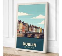 Postcard from Dublin Vintage Canvas Wall Art Print 24x16 Inch