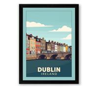 Postcard from Dublin Vintage Framed Wall Art Print A3 (42×29.7cm) Black, Wall Decor for Living Room, Bedroom, Office & Home, Ready to Hang, Art Gift