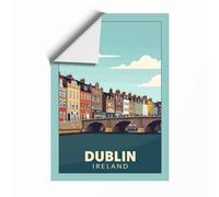 Postcard from Dublin Vintage Unframed Wall Art Print A2 (59.4×42cm), Wall Decor for Living Room, Bedroom, Office & Home, Art Gift