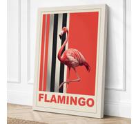 Postcard from Flamingo Art Canvas Wall Art Print 18x12 Inch