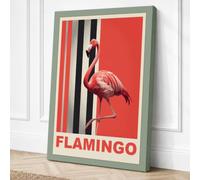 Postcard from Flamingo Art Canvas Wall Art Print 24x16 Inch