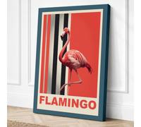 Postcard from Flamingo Art Canvas Wall Art Print 24x16 Inch