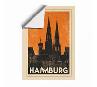 Postcard from Hamburg Vintage Unframed Wall Art Print A2 (59.4×42cm), Wall Decor for Living Room, Bedroom, Office & Home, Art Gift