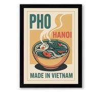 Postcard from Hanoi Retro Framed Wall Art Print A4 (29.7×21cm) Black, Wall Decor for Living Room, Bedroom, Office & Home, Ready to Hang, Art Gift