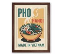 Postcard from Hanoi Retro Framed Wall Art Print A4 (29.7×21cm) Walnut, Wall Decor for Living Room, Bedroom, Office & Home, Ready to Hang, Art Gift