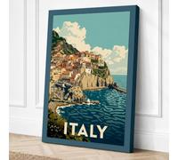Postcard from Italy Vintage Canvas Wall Art Print 18x12 Inch