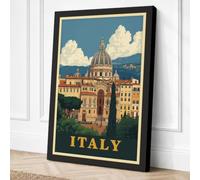 Postcard from Italy Vintage Canvas Wall Art Print 18x12 Inch