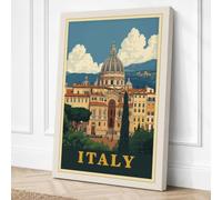 Postcard from Italy Vintage Canvas Wall Art Print 18x12 Inch