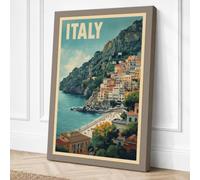 Postcard from Italy Vintage Canvas Wall Art Print 24x16 Inch