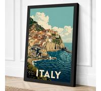 Postcard from Italy Vintage Canvas Wall Art Print 24x16 Inch