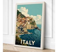 Postcard from Italy Vintage Canvas Wall Art Print 24x16 Inch