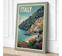 Postcard from Italy Vintage Canvas Wall Art Print 24x16 Inch (61 x 41 cm)
