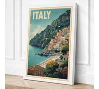 Postcard from Italy Vintage Canvas Wall Art Print 30x20 Inch