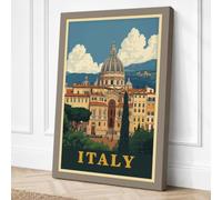 Postcard from Italy Vintage Canvas Wall Art Print 30x20 Inch