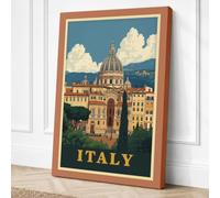 Postcard from Italy Vintage Canvas Wall Art Print 30x20 Inch