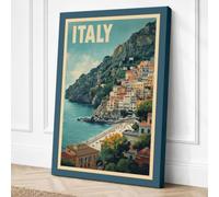 Postcard from Italy Vintage Canvas Wall Art Print 30x20 Inch
