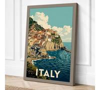 Postcard from Italy Vintage Canvas Wall Art Print 36x24 Inch