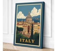 Postcard from Italy Vintage Canvas Wall Art Print 36x24 Inch