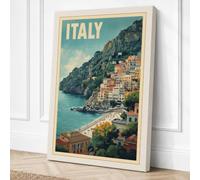 Postcard from Italy Vintage Canvas Wall Art Print 36x24 Inch