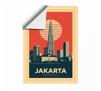 Postcard from Jakarta Vintage Unframed Wall Art Print A3 (42×29.7cm), Wall Decor for Living Room, Bedroom, Office & Home, Art Gift