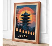 Postcard from Japan Art Deco Canvas Wall Art Print 18x12 Inch