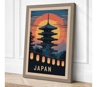 Postcard from Japan Art Deco Canvas Wall Art Print 36x24 Inch