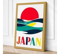 Postcard from Japan Retro Canvas Wall Art Print 18x12 Inch