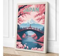 Postcard from Japan Vintage Canvas Wall Art Print 24x16 Inch