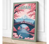 Postcard from Japan Vintage Canvas Wall Art Print 30x20 Inch