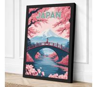 Postcard from Japan Vintage Canvas Wall Art Print 36x24 Inch