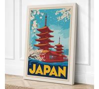 Postcard from Japan Vintage Canvas Wall Art Print 36x24 Inch