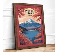 Postcard from Japan Vintage Framed Wall Art Print A1 Walnut