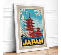 Postcard from Japan Vintage Framed Wall Art Print A1 White