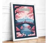 Postcard from Japan Vintage Framed Wall Art Print A1 White