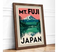 Postcard from Japan Vintage Framed Wall Art Print A3 Walnut
