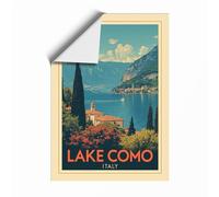 Postcard from Lake Como Vintage Unframed Wall Art Print A2 (59.4×42cm), Wall Decor for Living Room, Bedroom, Office & Home, Art Gift