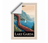 Postcard from Lake Garda Vintage Unframed Wall Art Print A3 (42×29.7cm), Wall Decor for Living Room, Bedroom, Office & Home, Art Gift